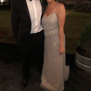 Adrianna Papell dress size 6 silver/nude